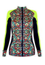 Load image into Gallery viewer, Bermuda Rashguard in Geometrical Neons