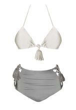 Load image into Gallery viewer, Tassel High Waist in White/Gun