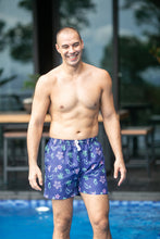 Load image into Gallery viewer, Navy Doodle Swim Shorts