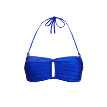 Load image into Gallery viewer, Pleated Underwire Top Bandeau in Cobalt