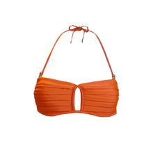 Load image into Gallery viewer, Pleated Underwire Top Bandeau in Orange