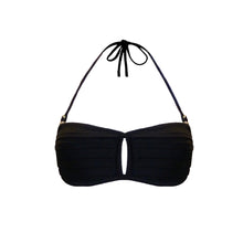 Load image into Gallery viewer, Pleated Underwire Top Bandeau in Black