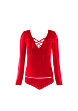 Load image into Gallery viewer, KIDS Grommet Rashguard in Scarlet Red