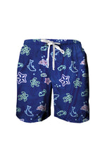 Load image into Gallery viewer, Navy Doodle Swim Shorts