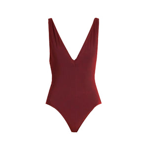 Slim V One Piece in Rumba Red