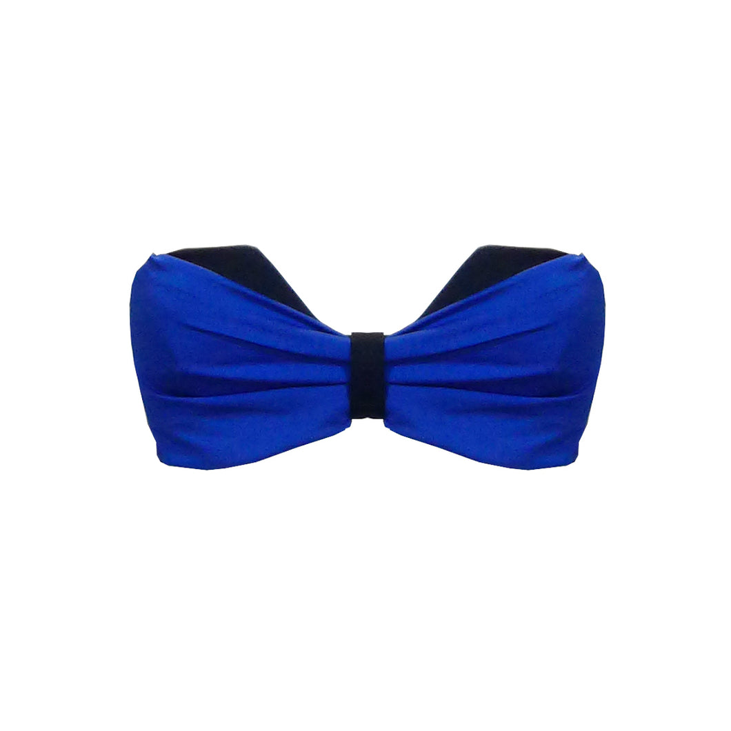 Two-Tone Underwire Bandeau in Blue/Black