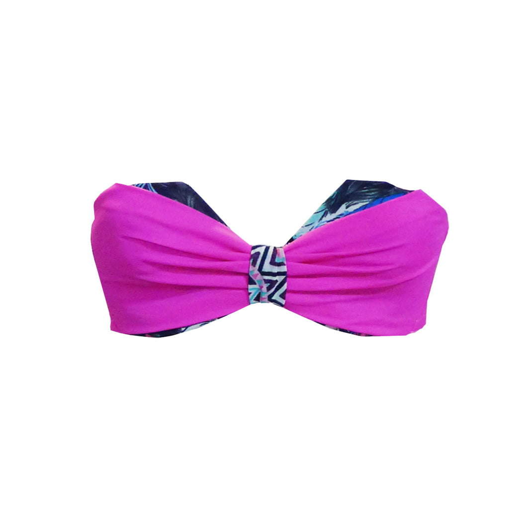 Two-Tone Underwire Bandeau in Magenta