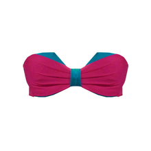Load image into Gallery viewer, Two-Tone Underwire Bandeau in Pink/Aqua
