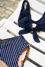 Load image into Gallery viewer, Tie Knot Ruched in Stripes

