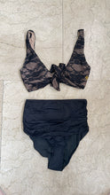 Load image into Gallery viewer, Tie Knot Ruched in Black Lace
