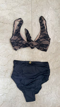 Load image into Gallery viewer, Tie Knot Ruched in Black Lace
