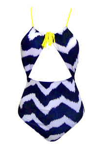 Twist & Tassel Maillot in Young at Heart/Sunshine