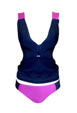 Load image into Gallery viewer, Chesca Tankini in Radiant Orchid &amp; Navy
