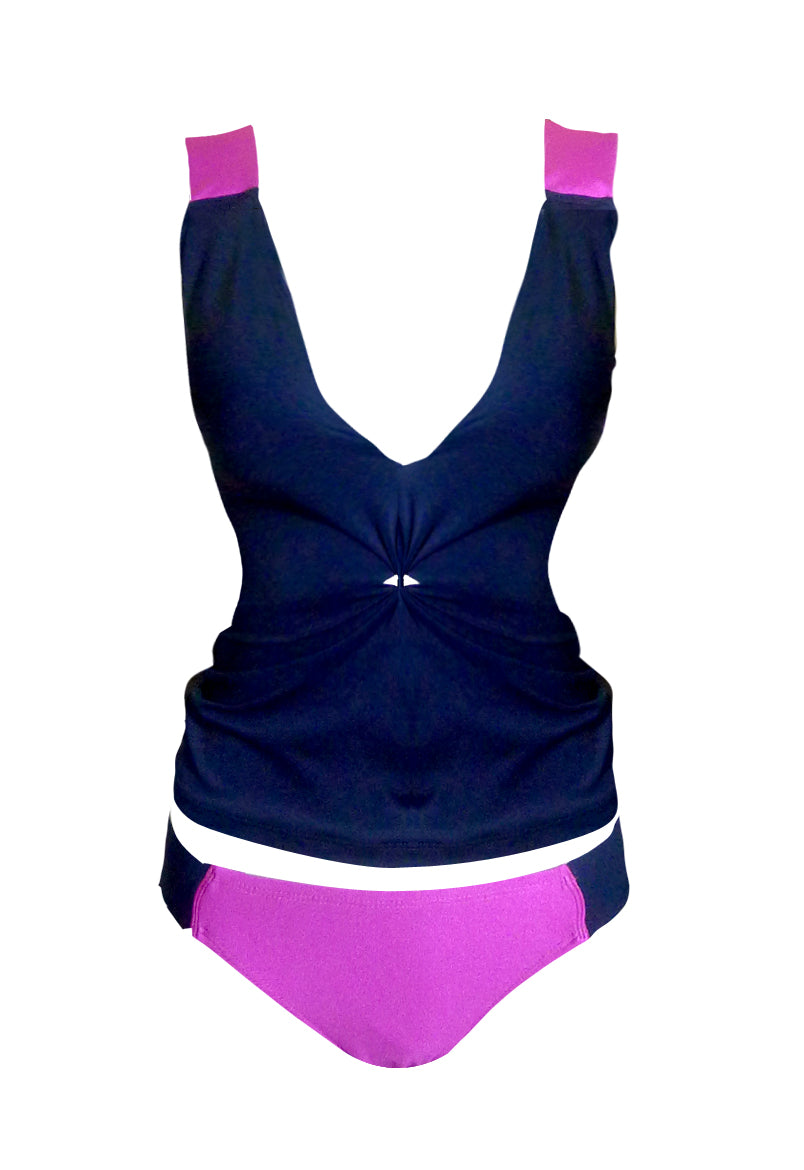 Chesca Tankini in Radiant Orchid & Navy