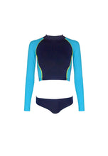 Load image into Gallery viewer, KIDS Cropped Rashguard in Citron &amp; Skies

