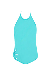 KIDS Flower One Piece in Baby Teal