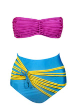 Load image into Gallery viewer, Milos High Waist in Aqua Pink Yellow
