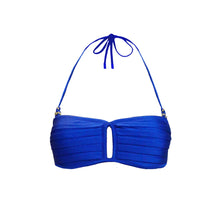 Load image into Gallery viewer, Pleated Underwire Top Bandeau in Cobalt
