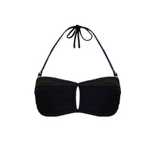 Load image into Gallery viewer, Pleated Underwire Top Bandeau in Black
