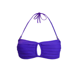 Pleated Underwire Top Bandeau in Purple