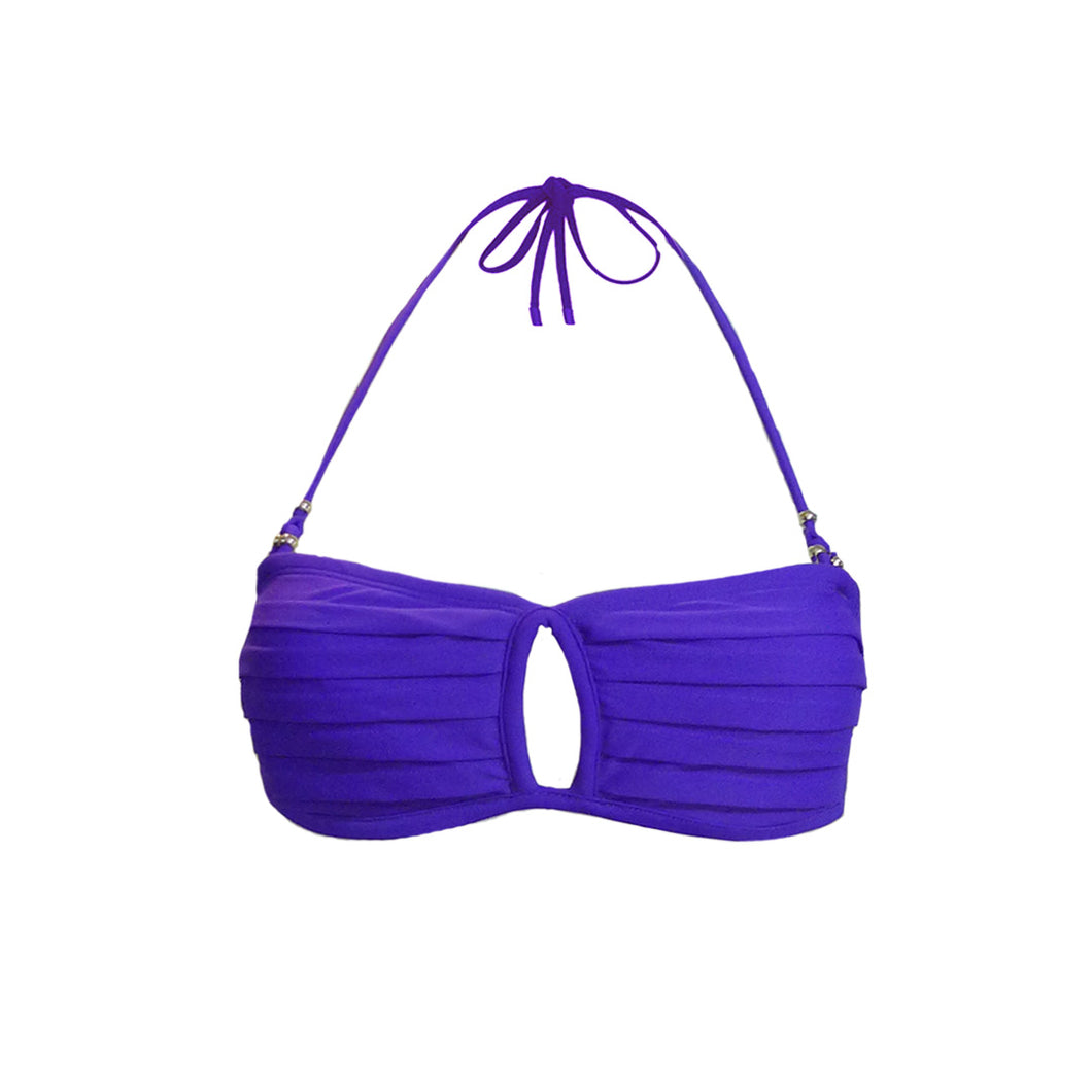 Pleated Underwire Top Bandeau in Purple
