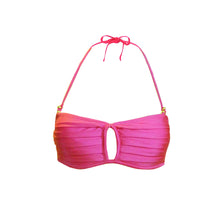 Load image into Gallery viewer, Pleated Underwire Top Bandeau in Hot Pink
