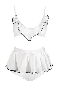 Ruffled Skirt in White