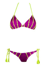 Load image into Gallery viewer, Twist &amp; Tassel Triangle in Raspberry Lime
