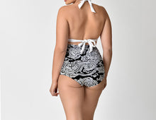Load image into Gallery viewer, Shirred High Waist in Taupe Damask
